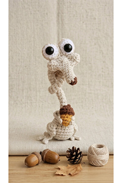 Buz devri sincap çanta çarmı amigurumi oyuncak