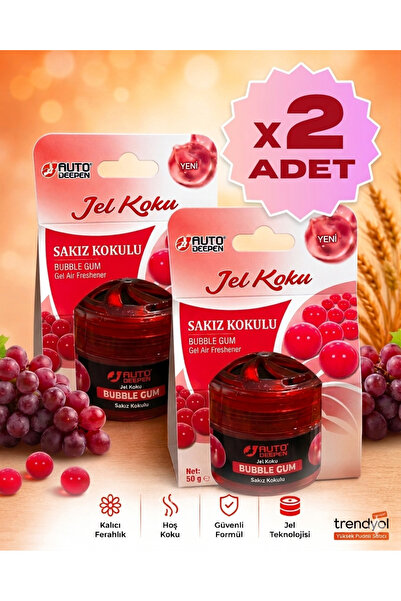 Er Auto Auto Deepen Sakız Kokulu Jel Oto Kokusu Bubble Gum 50 gr x 2 Adet Ava...