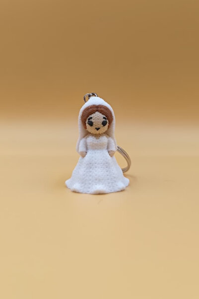 Rodopiva Knitted Patterned Bridal Keychain (Plastic) - Bag Ornament Charm