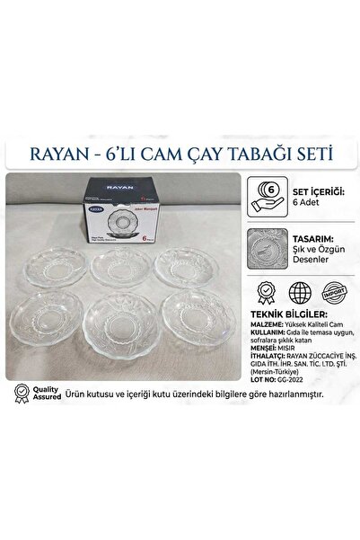 Rayan ÇAY TABAĞI 6 AD DESENLİ JOKER SERİSİ