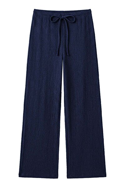 Cottonhill Premium - Tide kolekcija | Tamnoplave širokog kroja ženske pantalo...
