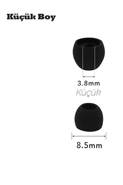 Genel Markalar 1 Çift 2 Adet Kulaklık Silikonu Samsung Uyumlu Küçük 8.5mm Siyah