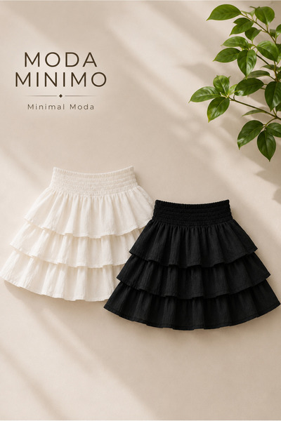 Moda Minimo Women's Wrap Skirt Mini Short Summer Mykonos Black and White or 2...