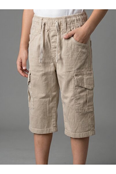 BAYHAS Boy's Gabardine Cargo Pocket Capri Pants