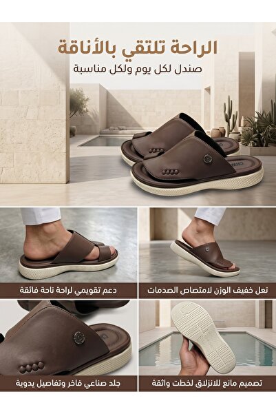Saudi Step صنادل شاطئية كاجوال للرجال للرياضات الخارجية في الصيف مع فصل الأصابع