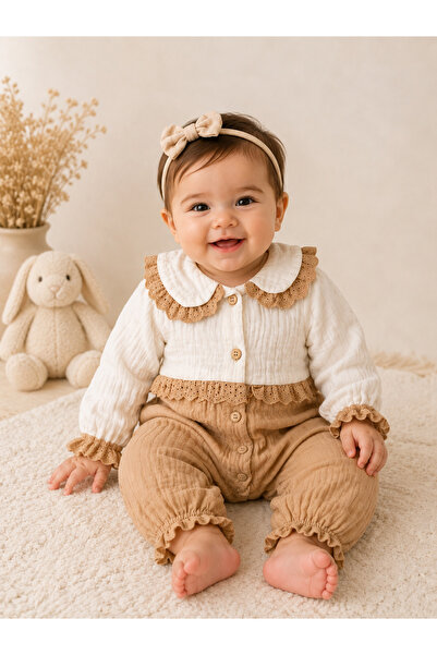 emir baby Lace Collar Muslin Jumpsuit Summer Product