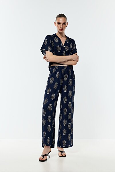 LEFTIES Dokulu culotte pantolon