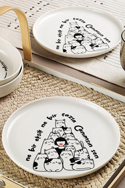 Kütahya Porselen Bone Umut 2 Piece 21 cm Serving Plate