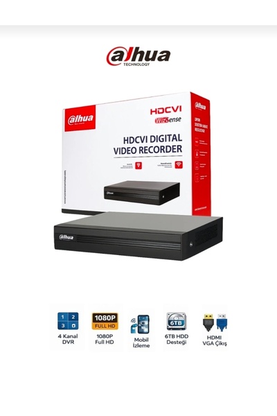 DAHUA XVR1B04-I/T 4 Kanal H265+ 2MP 1080N HDCVI / AHD / TVI / CVBS / IP Hibri...