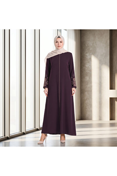 ISTANBUL STYLES Stylish Embroidered Zippered Robe – Crepe Fabric