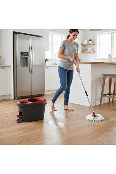 HOMEPRO ممسحة توربو سبين مع دلو، 360 درجة °   رأس دوار، دواسة قدم، مقبض قابل ...