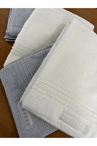 KİRAZHOME 100% Cotton 4-Pack 50X100 cm Cream and Gray Hand Towels