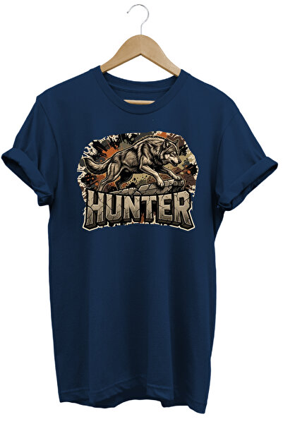 WİDİ Unisex Basset Hound Printed T-Shirt - Hunter Dogs Series Crew Neck Cotto...