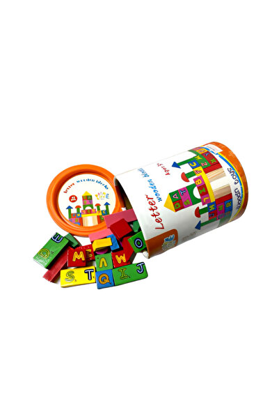 OEM Set 40 Cuburi Constructie din lemn Litere, 2 ani+