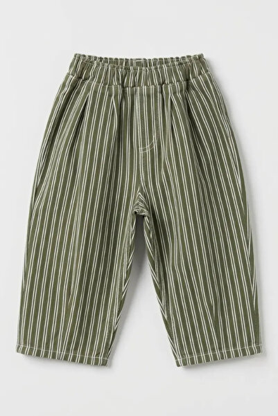 NOBLEKIDS Boy's striped denim balloon pants - green