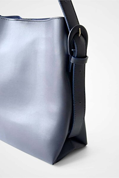 Yuka Atelier Geantă shopper cu cataramă Nomu - Albastru închis