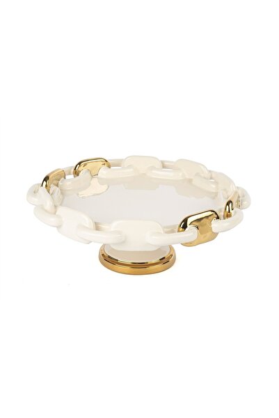 Mikasa Moor Krem Gold Zincir Ayaklı Servis 33x13cm