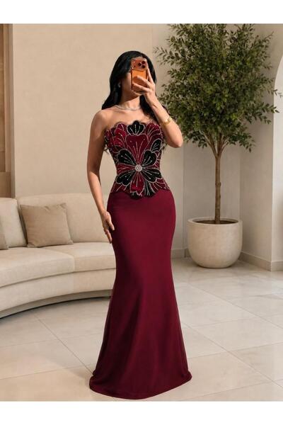 Jood Women's Dress with Floral Embroidery Luxury Embroidery Dress