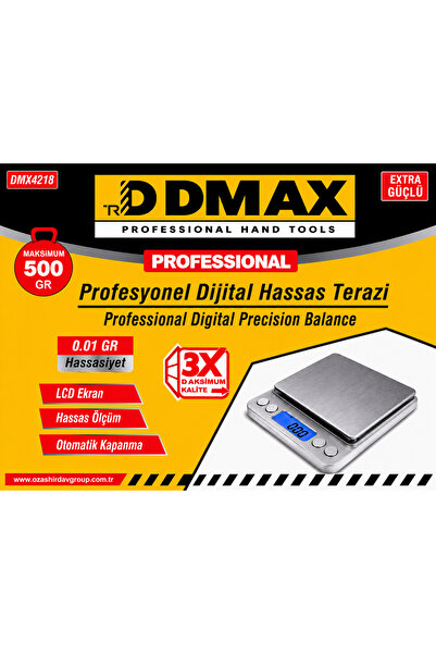 DMAX Profesyonel Dijital Hassas Terazi 500 GR Eczane Kuyumcu Mutfak Modeli Ta...
