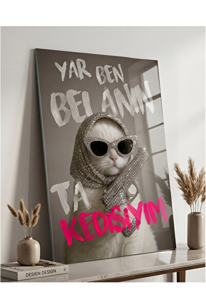 FavloArt Belalı Kedi– Pleksi Tablo