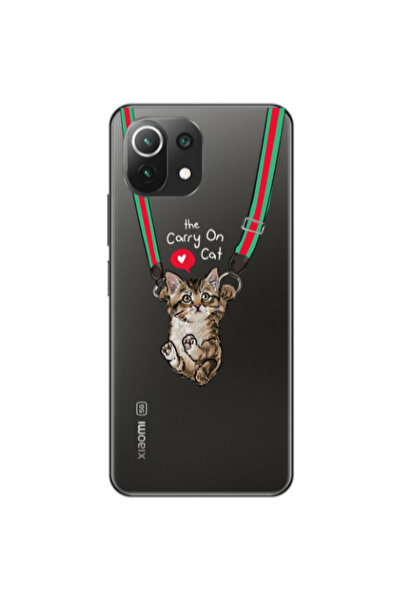 Other Xiaomi Mi 11 Lite Swinging cat Transparent Silicone TPU Θήκη