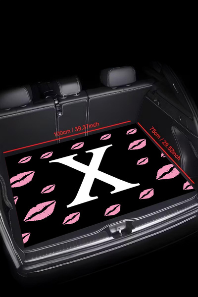Carmine Carpet Pembe Renkli X Öpücük Desenli Dijital Baskılı Dekoratif Her Ar...