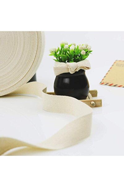 Generic Cotton Ribbons 1inch wide for DIY Crafts Bag Gift Wrapping and Decoration Herringbone Webbing Roll