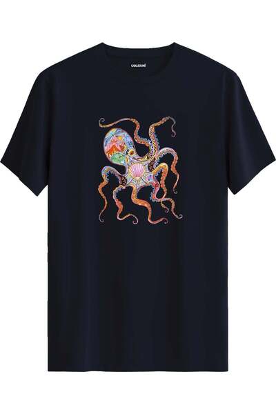Colermi Artistic Octopus Printed Original Design T-Shirt