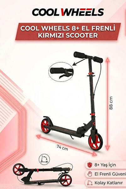 Cool Wheels Güvenli Fren 2 Tekerlekli Katlanabilir Çocuk Scooter – El Frenli ...
