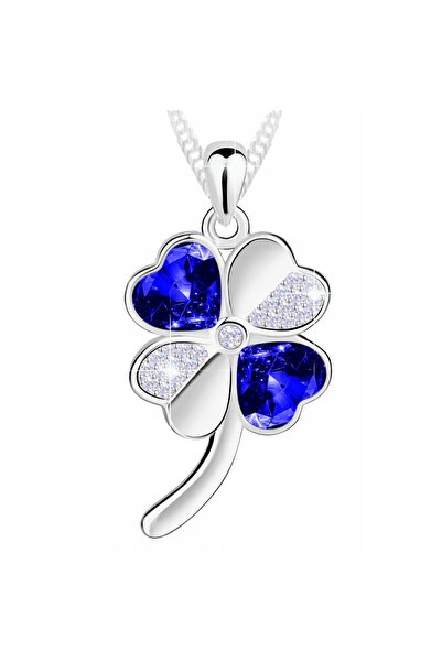 Larezo 925 Silver Necklace, Four Leaf Clover Pendant with White Zirconia for ...