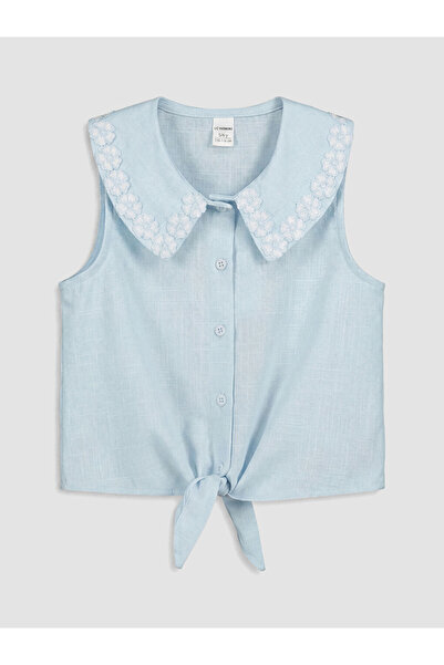 LC Waikiki Rmz Gi̇yi̇m Farkiyla Flower Embroidered Girls' Shirt