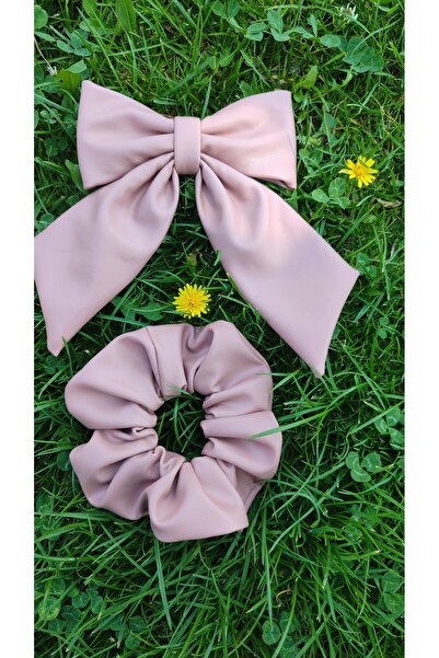Çiğdem Tuhafiye Set of 2 Bag Clips, Pink Bow Clasp with Clip