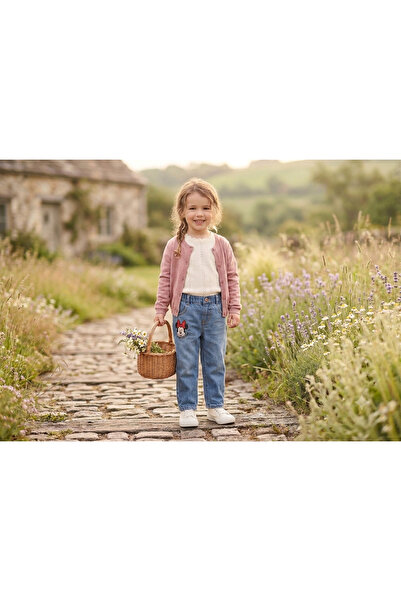 ZARİNA Unisex Denim Mickeyy Detailed Jeans
