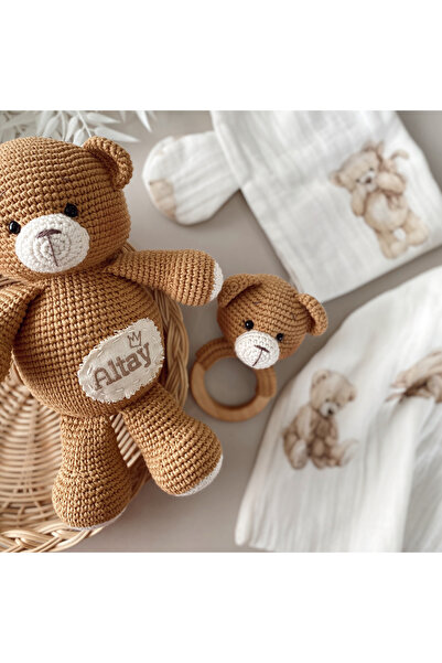 MezDizayn Amigurumi 3 Parça Ayıcık Bebek Seti İsimli