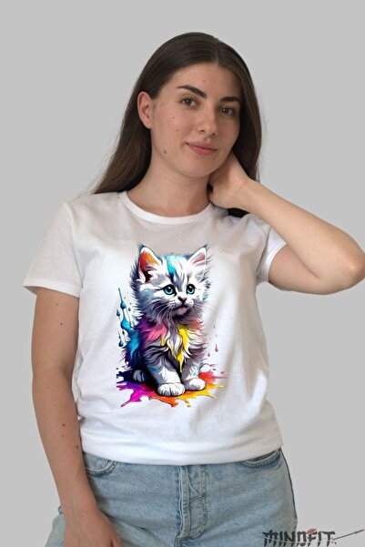GILDAN t-shirt with Cat and Chicken White