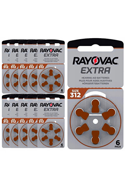 Rayovac Εξαιρετικά Προηγμένες Μπαταρίες Ακουστικών Βαρηκοΐας 312 1.45V (60 τε...