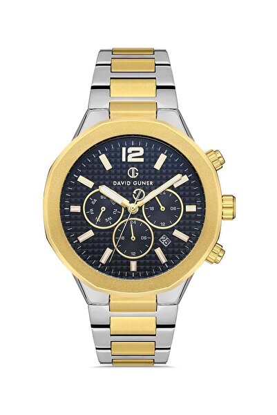 DAVID GUNER Men's Wristwatch Black Dial Yellow and White Case Dg-8403Ga-D2