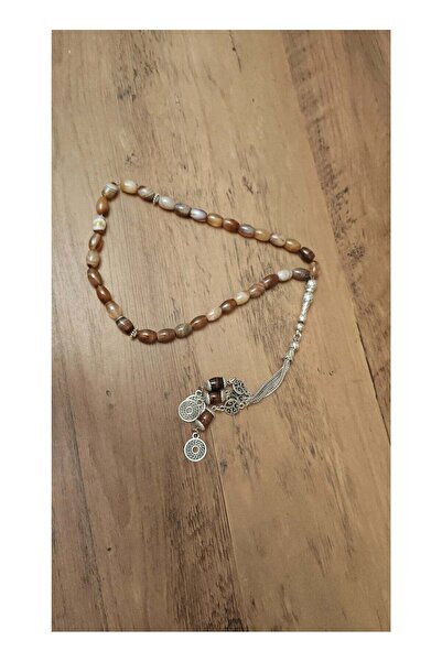 Generic Brazilian Agate Rosary with Metal Tassel
