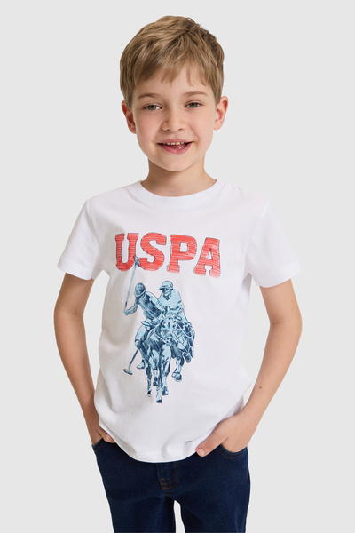 U.S. Polo Assn. Erkek Çocuk Beyaz Bisiklet Yaka Tişört 50326998-VR013