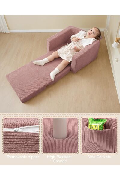 Nobrand Kids Couch, 2-in-1 Convertible Foldable Sofa Bed, Convertible Lounger...