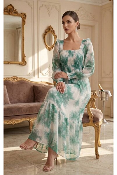 DAKEN Chiffon Dress with High-End Embellishments from