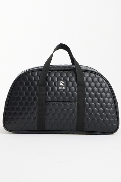 GALB LEATHER حقيبة سفر رياضية من الجلد الصناعي المبطن باللون الأسود من GALB T...