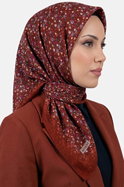 hadiora Women's Red Backgrounded White Floral Stitched Writing