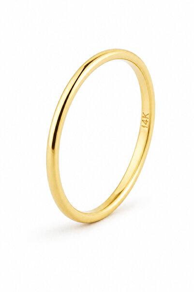 KAIROS JEWELRY 14 Ayar Altın İnce Alyans Yüzük