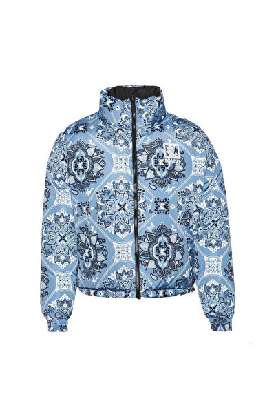 KARL KANI Womens Retro Paisley Reversible Block Puffer Jacket XS
