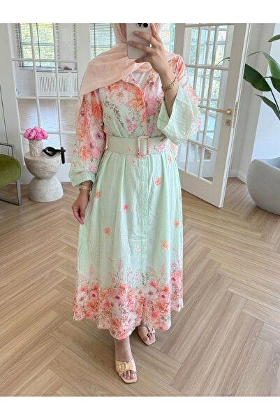 secret of VALORIA Women's Summer Buttoned Floral Flowy Hijab Shirt Dress 135 ...