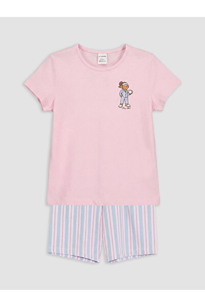 LC Waikiki Crew Neck Girls' Shorts Pajamas Set