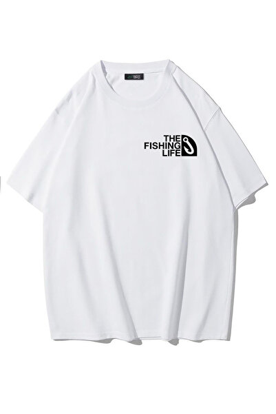 BRZ COLLECTION Unisex majica The Fishing Life veće veličine (BELA)