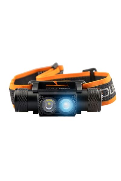 Dulotec Ισχυρός προβολέας κεφαλής H4 Pro V2.0 + μπαταρία 3400 mAh, με λευκό κ...