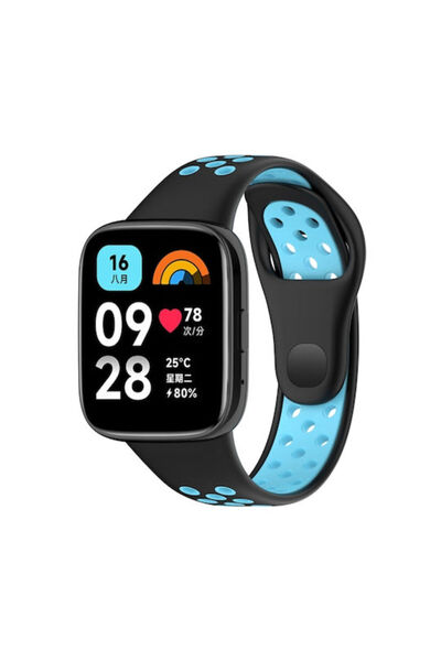 OEM Lite Watch 3 Active Δίχρωμο λουράκι σιλικόνης Μαύρο (Redmi Watch 3 Active)